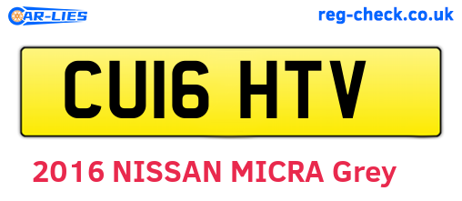 CU16HTV are the vehicle registration plates.
