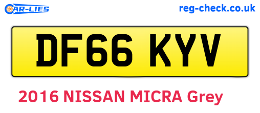 DF66KYV are the vehicle registration plates.