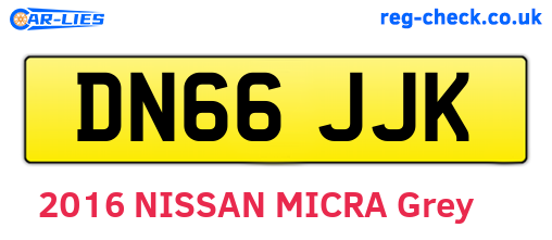 DN66JJK are the vehicle registration plates.