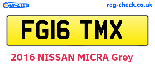 FG16TMX are the vehicle registration plates.