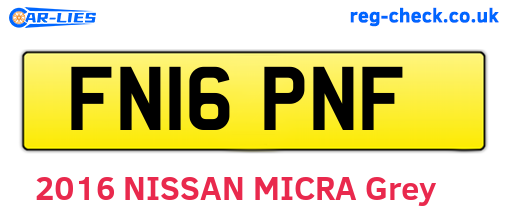 FN16PNF are the vehicle registration plates.