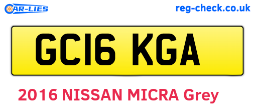 GC16KGA are the vehicle registration plates.