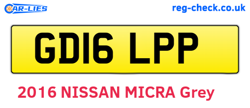 GD16LPP are the vehicle registration plates.