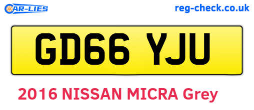 GD66YJU are the vehicle registration plates.