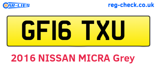 GF16TXU are the vehicle registration plates.