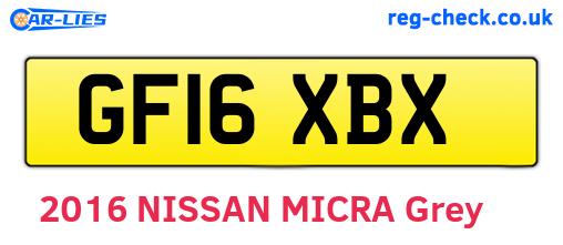 GF16XBX are the vehicle registration plates.
