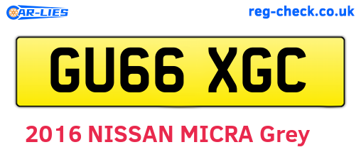 GU66XGC are the vehicle registration plates.