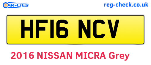 HF16NCV are the vehicle registration plates.