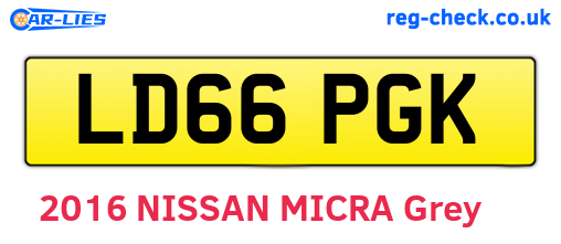 LD66PGK are the vehicle registration plates.
