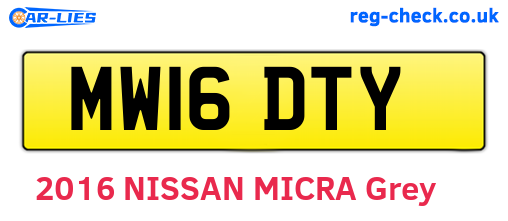MW16DTY are the vehicle registration plates.