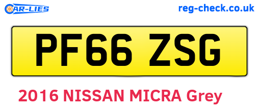 PF66ZSG are the vehicle registration plates.