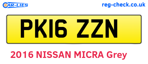 PK16ZZN are the vehicle registration plates.