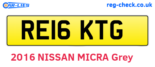 RE16KTG are the vehicle registration plates.