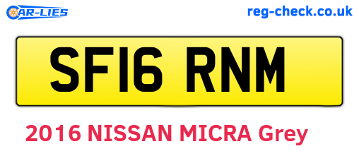 SF16RNM are the vehicle registration plates.