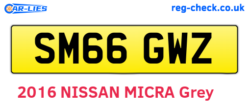 SM66GWZ are the vehicle registration plates.