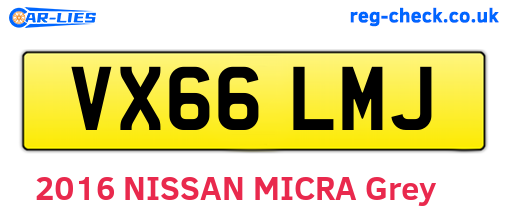 VX66LMJ are the vehicle registration plates.