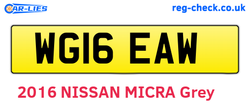 WG16EAW are the vehicle registration plates.