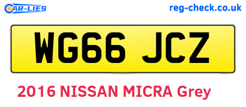 WG66JCZ are the vehicle registration plates.