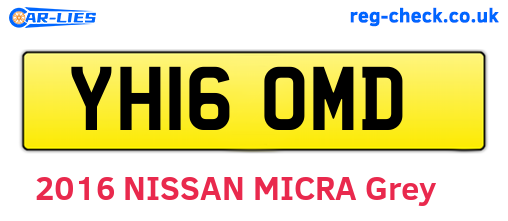 YH16OMD are the vehicle registration plates.