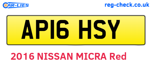 AP16HSY are the vehicle registration plates.