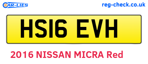 HS16EVH are the vehicle registration plates.