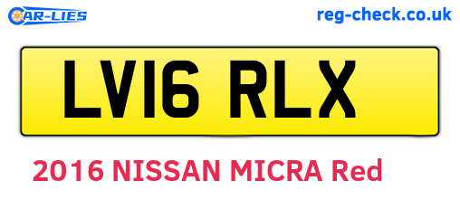 LV16RLX are the vehicle registration plates.