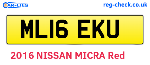 ML16EKU are the vehicle registration plates.