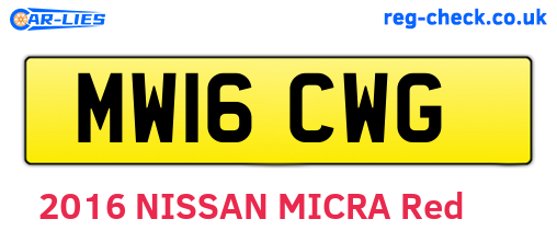 MW16CWG are the vehicle registration plates.