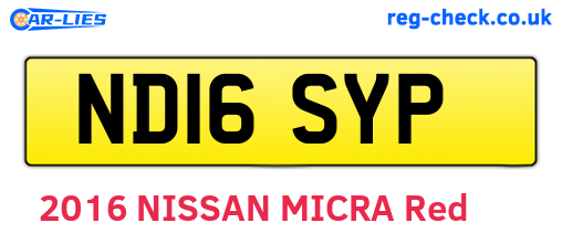 ND16SYP are the vehicle registration plates.