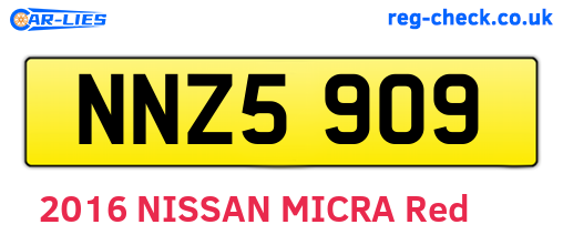 NNZ5909 are the vehicle registration plates.