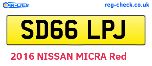 SD66LPJ are the vehicle registration plates.