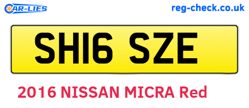 SH16SZE are the vehicle registration plates.