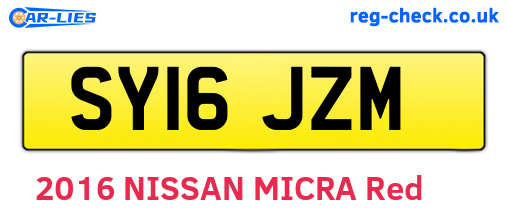 SY16JZM are the vehicle registration plates.