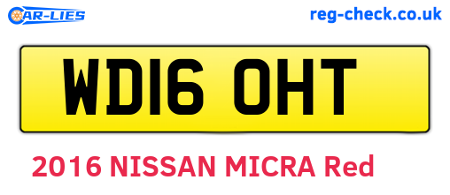 WD16OHT are the vehicle registration plates.