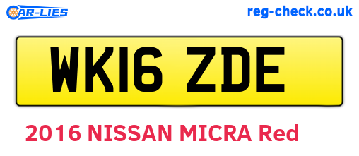WK16ZDE are the vehicle registration plates.