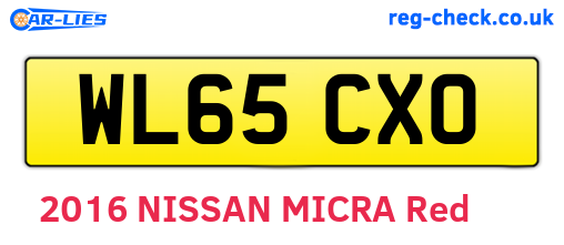 WL65CXO are the vehicle registration plates.