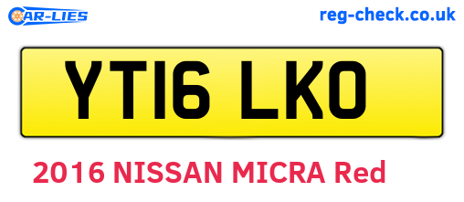 YT16LKO are the vehicle registration plates.