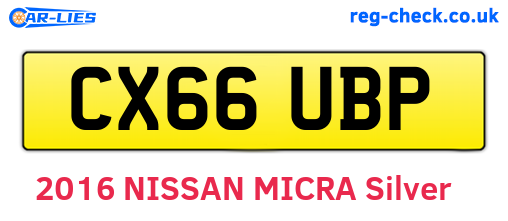 CX66UBP are the vehicle registration plates.
