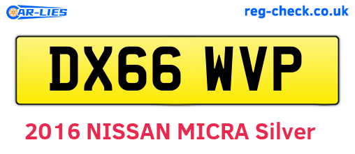 DX66WVP are the vehicle registration plates.