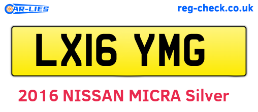 LX16YMG are the vehicle registration plates.