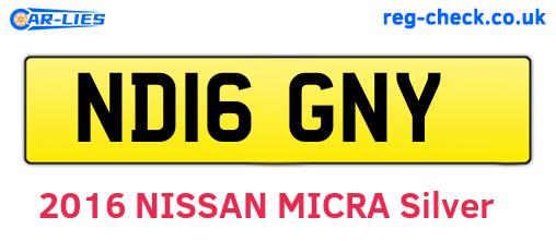 ND16GNY are the vehicle registration plates.