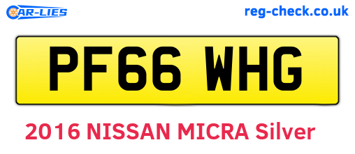 PF66WHG are the vehicle registration plates.