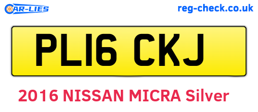 PL16CKJ are the vehicle registration plates.
