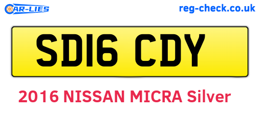 SD16CDY are the vehicle registration plates.