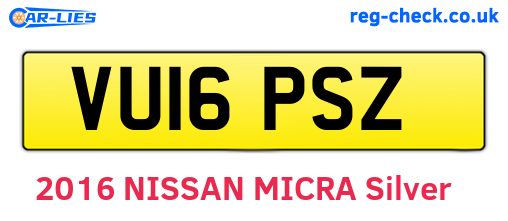 VU16PSZ are the vehicle registration plates.