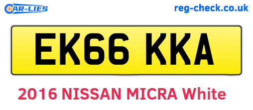 EK66KKA are the vehicle registration plates.