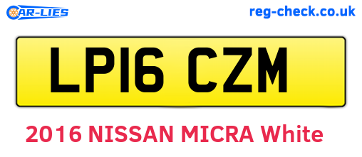 LP16CZM are the vehicle registration plates.