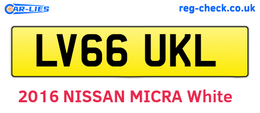 LV66UKL are the vehicle registration plates.