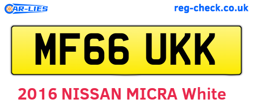MF66UKK are the vehicle registration plates.