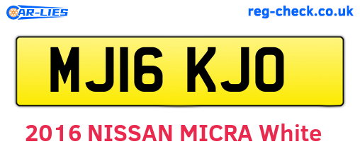 MJ16KJO are the vehicle registration plates.